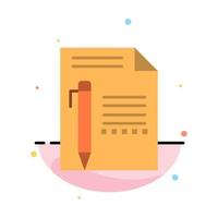 Document Edit Page Paper Pencil Write Abstract Flat Color Icon Template vector