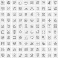 Set of 100 Creative Business Line Icons vector