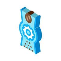 coffee grinder mechanism isometric icon vector illustration