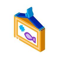 frozen fish box isometric icon vector illustration