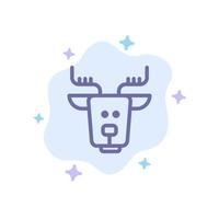 Alpine Arctic Canada Reindeer Blue Icon on Abstract Cloud Background vector