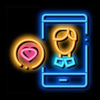 Like Male Avatar neon glow icon illustration vector