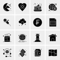 16 iconos universales de negocios vector ilustración de icono creativo para usar en proyectos relacionados con la web y dispositivos móviles