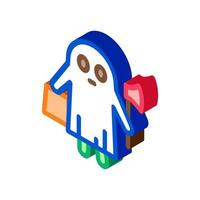 halloween ghost isometric icon vector illustration color
