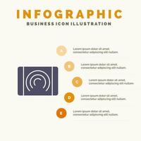 Interaction User Touch Interface Infographics Presentation Template 5 Steps Presentation vector