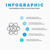 icono de línea de talento de poder personal de persona humana de crecimiento de desarrollo con fondo de infografía de presentación de 5 pasos vector