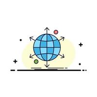 business international net network web Flat Color Icon Vector