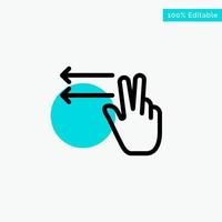 Fingers Gesture Lefts turquoise highlight circle point Vector icon