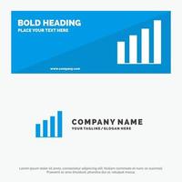 Analytic Interface Signal User SOlid Icon Website Banner and Business Logo Template vector