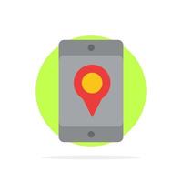 Mobile Cell Map Location Abstract Circle Background Flat color Icon vector