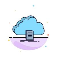 cloud access document file download Flat Color Icon Vector