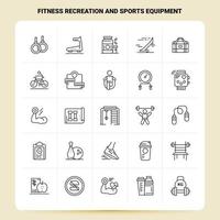 OutLine 25 Fitness Recreation And Sports Equipment Icon set Vector Line Style Design Black Icons Set Linear pictogram pack Web and Mobile Business ideas design Vector Illustration