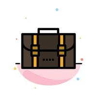 Backpack Bag Travel Office Abstract Flat Color Icon Template vector