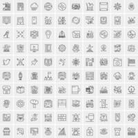 Set of 100 Creative Business Line Icons vector