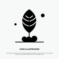 Leaf Plant Motivation solid Glyph Icon vector