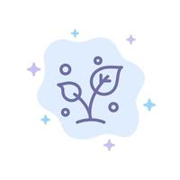 Leaf Nature Spring Sprout Tree Blue Icon on Abstract Cloud Background vector