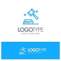 Business Copyright Digital Law Blue outLine Logo with place for tagline