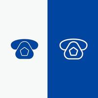 Mobile Call Telephone Phone Line and Glyph Solid icon Blue banner Line and Glyph Solid icon Blue banner vector