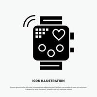 Activity Device Fitness Heartbeat Monitoring solid Glyph Icon vector