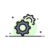 Gear Gears Setting  Business Flat Line Filled Icon Vector Banner Template