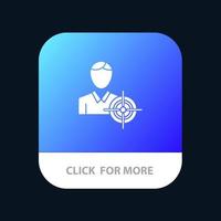 Man Focus Target Goal Mobile App Button Android and IOS Glyph Version vector