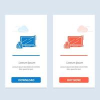 candado de computadora bloqueo de seguridad inicio de sesión azul y rojo descargar y comprar ahora plantilla de tarjeta de widget web vector