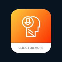 Arrow Head Human Knowledge Down Mobile App Button Android and IOS Line Version vector