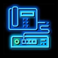 Home Telephone and Video Recorder Connection neon glow icon illustration vector