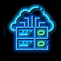 Voip Cloud Digital System neon glow icon illustration vector