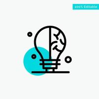 Bulb Idea Science turquoise highlight circle point Vector icon