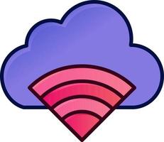 Cloud Connection Wifi Signal  Flat Color Icon Vector icon banner Template