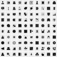 Set of 100 Universal Solid Icons vector