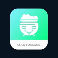 Food Pot Eat American Mobile App Button Android and IOS Glyph Version vector