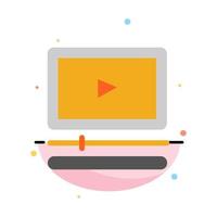 Video Player Audio Mp3 Mp4 Abstract Flat Color Icon Template vector