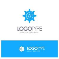 Cog Gear Setting Idea Blue Solid Logo with place for tagline vector