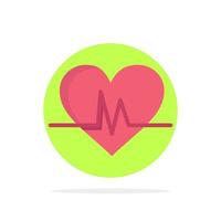 Ecg Heart Heartbeat Pulse Abstract Circle Background Flat color Icon vector