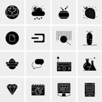 16 iconos de negocios universales vector ilustración de icono creativo para usar en proyectos relacionados con la web y dispositivos móviles