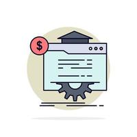 seo progress globe technology website Flat Color Icon Vector