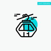 Alpine Arctic Canada Gondola Scandinavia turquoise highlight circle point Vector icon