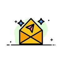 Arrow Chat Mail Open  Business Flat Line Filled Icon Vector Banner Template