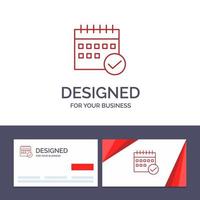 Creative Business Card and Logo template Schedule Approved Business Calendar Event Plan Planning Vector Illustration