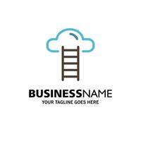 Stair Cloud User Interface Business Logo Template Flat Color vector