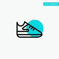 Exercise Shoes Sports turquoise highlight circle point Vector icon