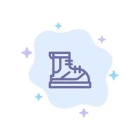 Boots Hiker Hiking Track Boot Blue Icon on Abstract Cloud Background vector