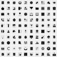 Set of 100 Universal Solid Icons vector