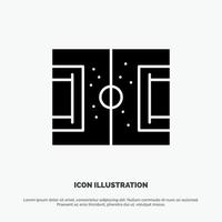 Field Football Game Pitch Soccer solid Glyph Icon vector
