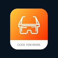 Virtual Glasses Medical Eye Mobile App Button Android and IOS Line Version vector