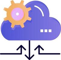 Cloud Setting Gear Arrow  Flat Color Icon Vector icon banner Template