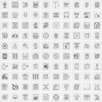 Set of 100 Creative Business Line Icons vector