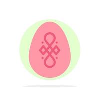 Bird Decoration Easter Egg Abstract Circle Background Flat color Icon vector